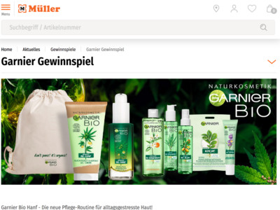 Gewinnspiel: Müller Gewinnspiel: Garnier Produktpaket gewinnen