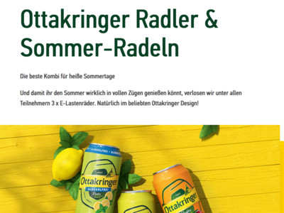 Gewinnspiel: Ottakringer Brauerei Gewinnspiel: Lastenrad gewinnen