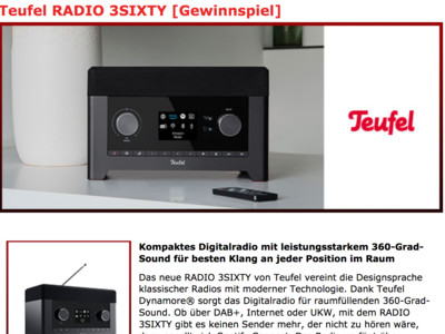 Gewinnspiel: Kino News Gewinnspiel: Teufel Digitalradio gewinnen