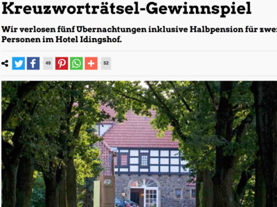 Gewinnspiel: so gesund Gewinnspiel: Aufenthalt im Idingshof gewinnen