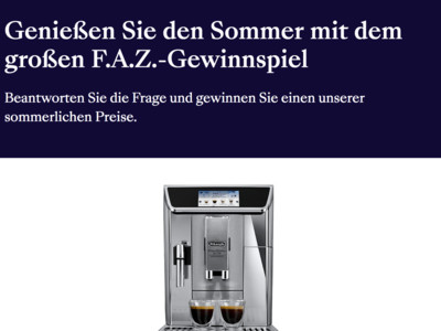 Gewinnspiel: Frankfurter Allgemeine: Kaffeevollautomat, Grill und mehr!