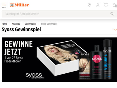 Gewinnspiel: Müller Gewinnspiel: Syoss Haarpflege gewinnen