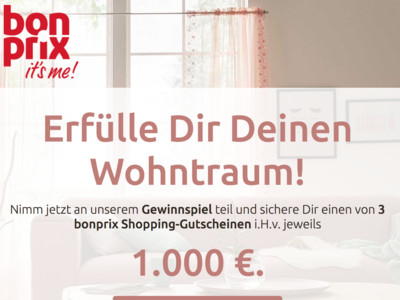 Gewinnspiel: bonprix Gewinnspiel: 1.000 Euro Gutscheine werden verlost