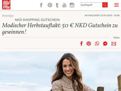 Gewinnspiel: Bild der Frau Gewinnspiel: Gutschein gewinnen