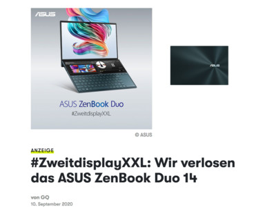 Gewinnspiel: GQ Gewinnspiel: Asus Notebook gewinnen