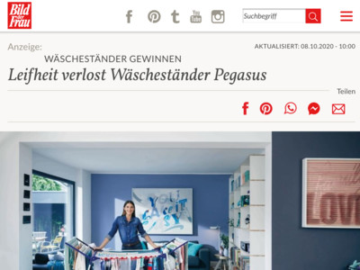 Gewinnspiel: Bild der Frau Gewinnspiel: Leifheit Wäscheständer gewinnen