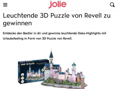 Gewinnspiel: Jolie Gewinnspiel: 3D Puzzle gewinnen