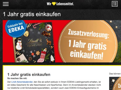 Gewinnspiel: Edeka-Gewinnspiel: Gratis-Jahreseinkauf gewinnen