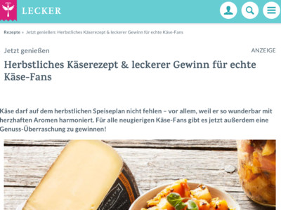 Gewinnspiel: Lecker.de Gewinnspiel: Käsepaket gewinnen