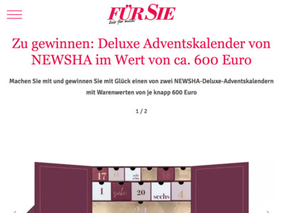 Gewinnspiel: Für Sie Gewinnspiel: Adventskalender gewinnen