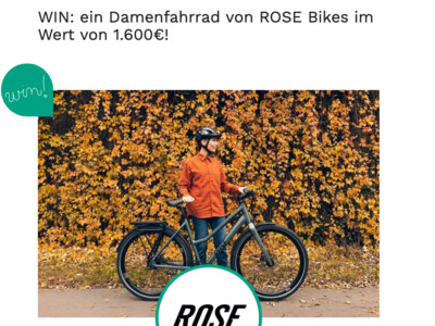 Gewinnspiel: Gewinne ein Damenfahrrad von ROSE Bikes im Wert von 1.600€!