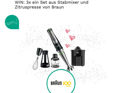 Gewinnspiel: Gewinne 3x ein Set aus Stabmixer und Zitruspresse von Braun