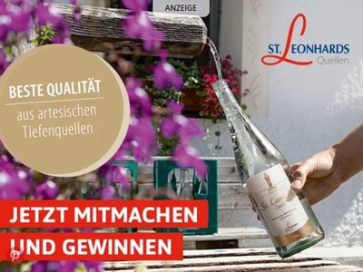 Gewinnspiel: Gewinne eins von fünf Gewinnpaketen mit je fünf Kästen St. Leonhardsquelle!