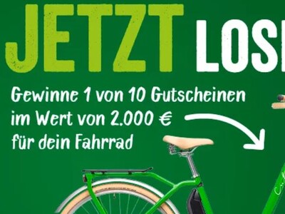 Gewinnspiel: Gewinne 1 von 10  Gutscheinen für ein Fahrrad