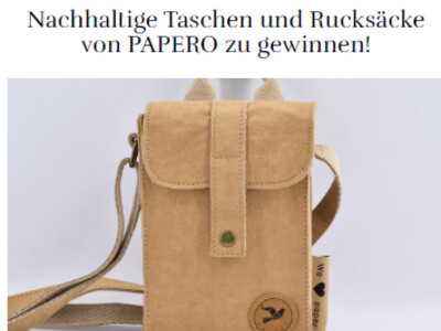 Gewinnspiel: Nachhaltige Taschen und Rucksäcke von PAPERO zu gewinnen!