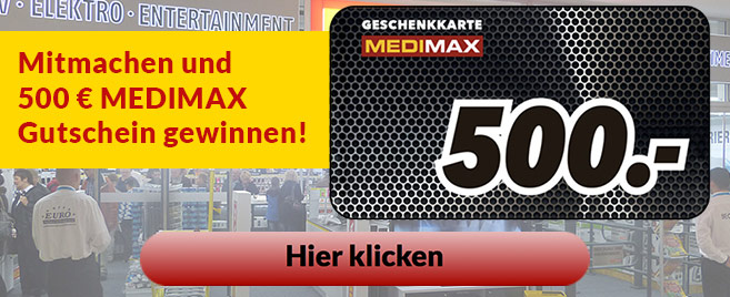 Gewinnspiel: Gutschein Gewinnspiel: 500 € MEDIMAX Gutschein