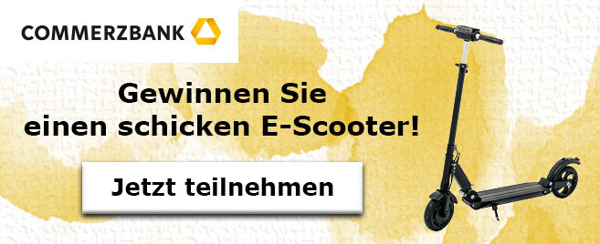 Gewinnspiel: Commerzbank: Toller E-Scooter wird verlost