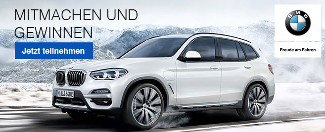 Gewinnspiel: Auto Gewinnspiel: BMW X3 Hybrid und mehr gewinnen