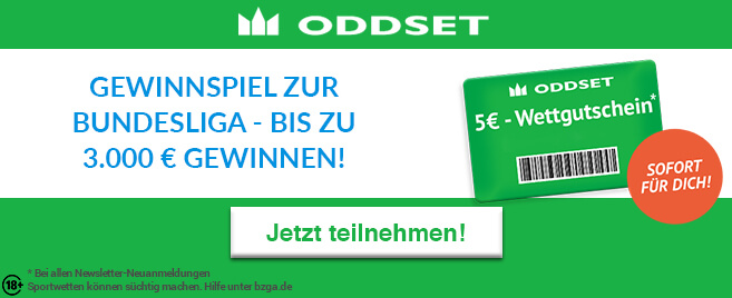 Gewinnspiel: Oddset-Gewinnspiel: 3.000 € und mehr gewinnen