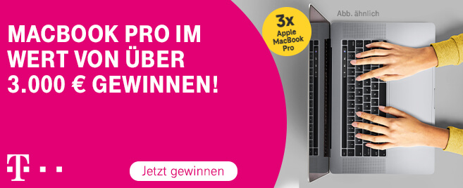 Gewinnspiel: Telekom-Gewinnspiel: Apple MacBook Pro gewinnen
